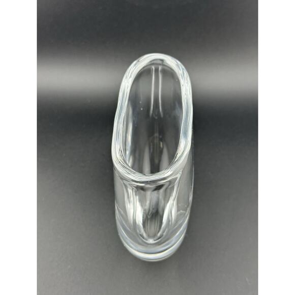 Orrefors Sweden Fan Vase Signed Sven Palmquist- Girl w/ Flowers- Etched 4.5" - Picture 4 of 10